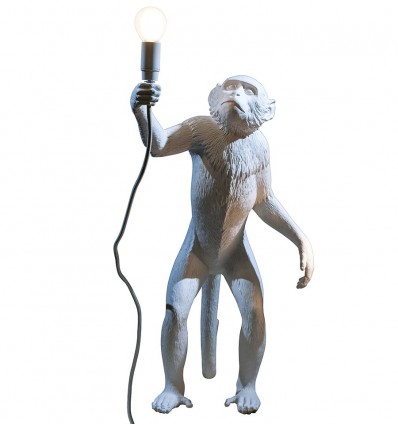 Seletti Monkey Lamp Bianca In Piedi 