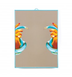 SELETTI TOILET PAPER MIRROR BIG HANDS WITH SNAKES