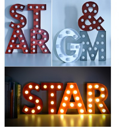Pusher Lettere Star Light Rosse A LUCE BIANCA € 19,50 Miglior
