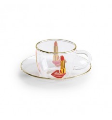 SELETTI SET CAFFE' IN VETRO TONGUE BY TOILET PAPER